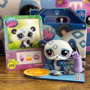 New NIB Littlest Pet Shop LPS 70 Blue White Panda Bear Accessory Card Box Set